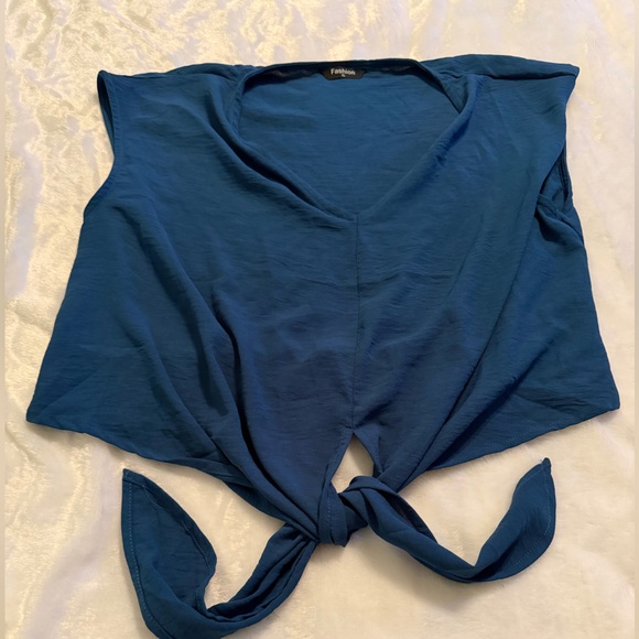 Teal Wide-Leg Jumpsuit - Picture 6 of 13